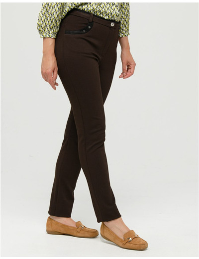 Pantalon slim marron