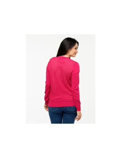 Gilet filet fuchsia