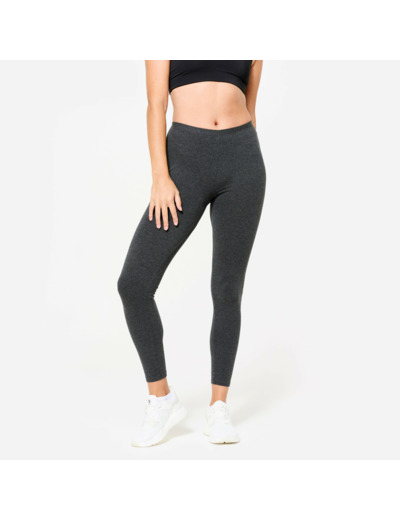 Legging de fitness slim femme, gris chiné