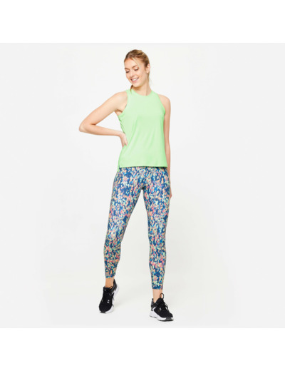 Débardeur de fitness coupe droite femme, vert sorbet