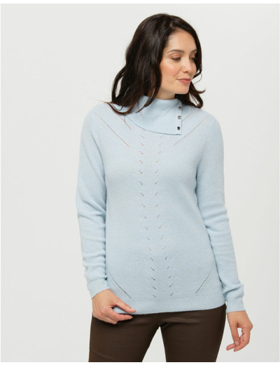 Pull bleu laine cachemire