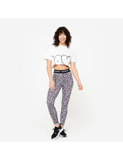 T-shirt crop top loose femme, blanc