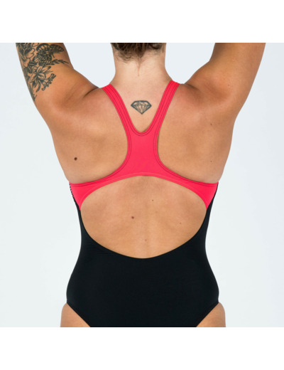 Maillot de Bain 1 Pièce Natation Femme ARENA SWIMPRO SOFT Noir Rouge