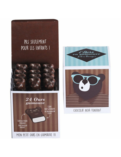 Boite 24 ours en guimauve chocolat noir