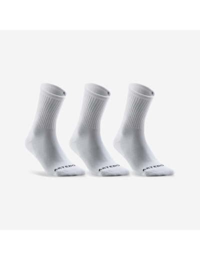 CHAUSSETTES DE SPORT HAUTES RS 100 BLANCHE LOT DE 3