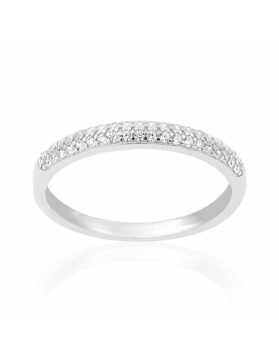 Bague CLEOR en Argent 925/1000 Blanc et Oxyde Blanc