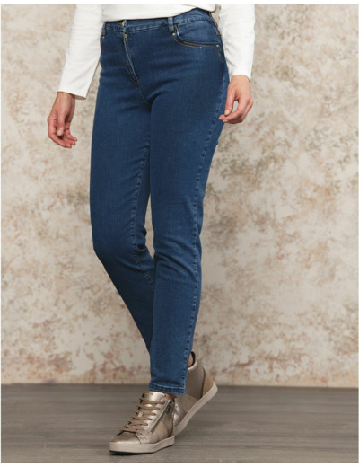 Jean 7/8ème bleu coton