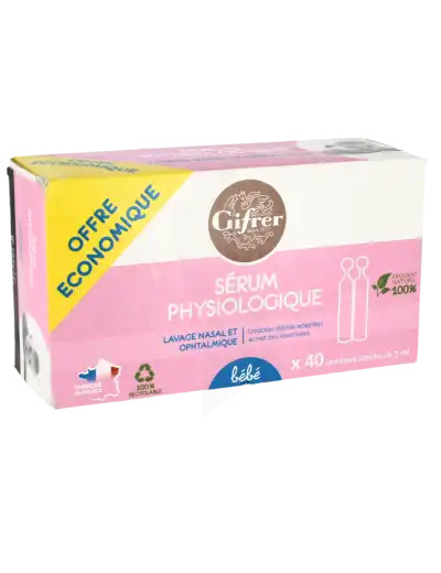 Gifrer Physiologica Sérum Physiologique Bébé Petit Enfant 40 Unidoses/5ml