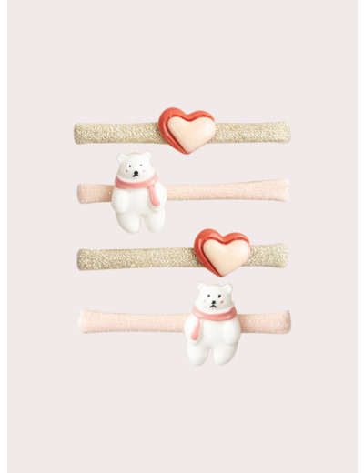 Lot de 4 élastiques petits ours pour fille