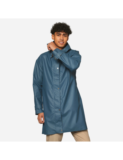 Parka imperméable vélo ville unisexe - bleu