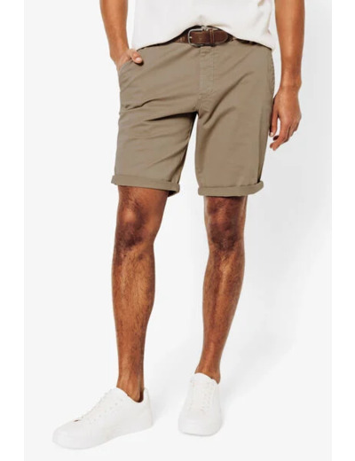 Bermuda chino uni avec ceinture - Beige