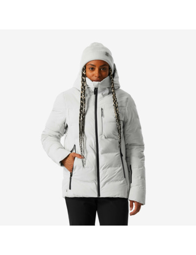 Doudoune de ski chaude et imperméable femme, Warm 900 beige