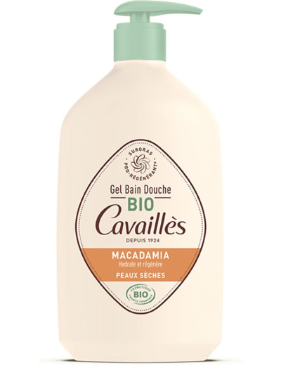 Rogé Cavaillès Gel Bain et Douche Huile de Macadamia Bio Peaux sèches 1 litre