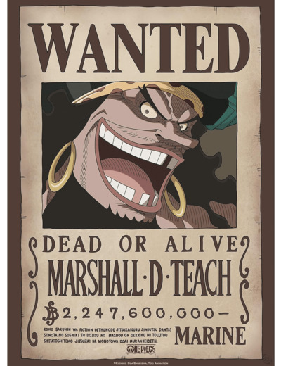 ABYSTYLE GBEye - ONE PIECE Poster Wanted Blackbeard (52x38cm)