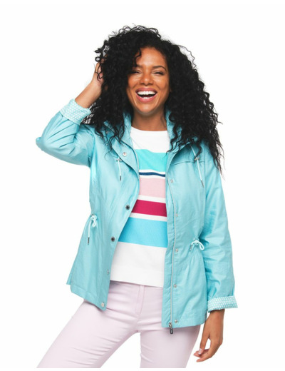 Parka courte turquoise